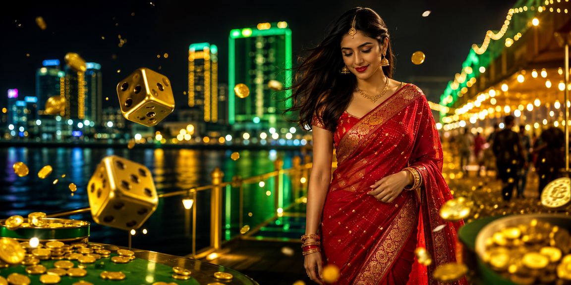 চট্টগ্রামে শাড়ি পরে ডাইস গেম উপভোগ করছেন একজন বাংলাদেশি নারী